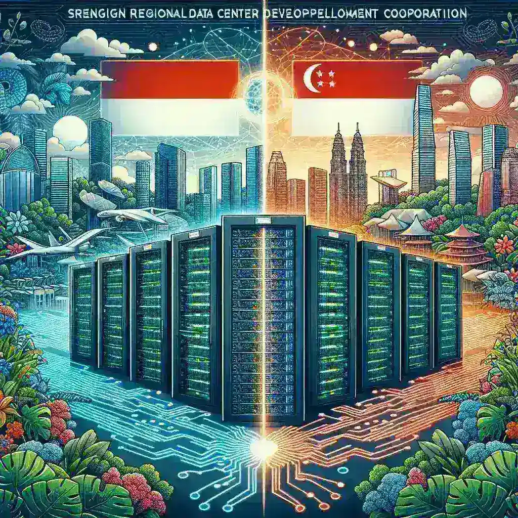 "Representatives from Indonesia and Singapore discussing regional data center development partnership during a bilateral meeting."